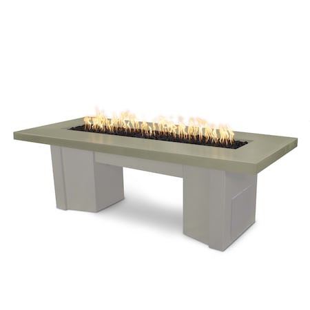 The Outdoor Plus 78 Alameda Fire Table Smooth Concrete, Match Lit w/Flame Sense System, Ash Concrete Top, Natural Gas OPT-ALMGFRC78FSML-ASH-PEW-NG